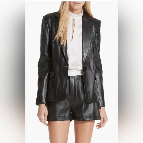 CYBER MONDAY! Frame School Boy Leather Blazer Size Small (4) - Picture 5 of 15